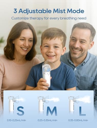 Portable Nebulizer for Adults and Kids with Smart LED Display, 3 Modes & Auto-Cleaning, Handheld Nebulizer for Home and Travel Use - Image 5