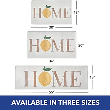 SoHome Cozy Living Anti-Fatigue Kitchen Mat For Floor, Lemon-Themed Cushioned Kitchen Runner Rug, Non Slip, Easy Wipe Clean, 1/2 Inch Thick Kitchen Mats, 18" x 55", Home Lemon - Image 4