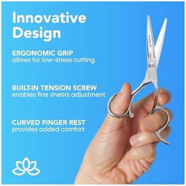 Equinox 6.5" Professional Hair Cutting Scissors for Men & Women - Ice Tempered, Silver - Hair Cutting Shear Professional - Barber Scissor Professional - Shears for Hair Cutting - Haircut Scissors - Image 6