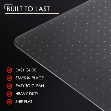 Kuyal Office Chair Mat for Carpet, 32x48 Clear Heavy Duty Computer Chair Mat, Under Desk Protector Carpeted Floors Mat, Easy Chair Movement,Ship Flat - Image 5