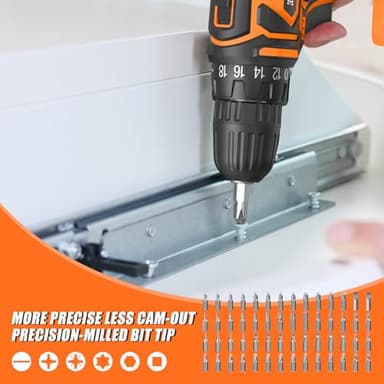 ENERTWIST 105 Pcs Drill Bit Set - HSS Titanium Coated, Carbon Steel Woodworking Bits, Hole Saws & Screwdriver Bits for Wood, Metal, Cement in Durable Case - Image 4