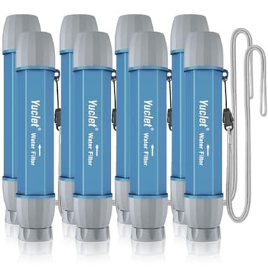 YWF01 Water Filter Straw for Drinking Survival, Portable Water Filter Water Filtration System Prepper Gear and Supplies for Emergency Preparedness, Camping, Hiking, Backpacking and Travel, 8 Pack - Image 1