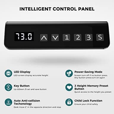 SMUG Standing Desk, 40 x 24 in Electric Height Adjustable Computer Desk Home Office Desks Sit Stand up Desk Computer Table with Memory Controller/Headphone Hook, Rustic Brown - Image 8