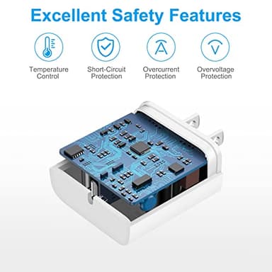 iPhone 17 16 15 Charger Fast Charging - 2 Pack 20W USB C Charger Block with 6FT Type C Cable Compatible with iPhone 17/17 Pro/17 Pro Max/Air/16/16e/15, iPad Pro, Air M3/M2/5/4, 11th/10th（White） - Image 3