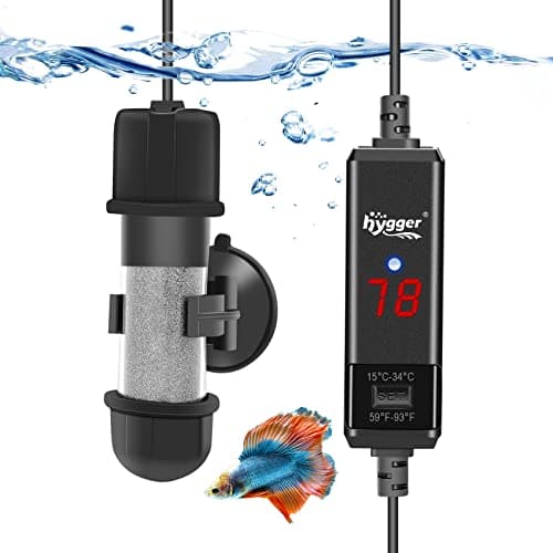 hygger Small Aquarium Betta Heater, Submersible Fish Tank Heater 10W/25W/50W/100W with LED Digital Display, Suitable for Marine Saltwater and Freshwater up to 5/10/16/26 Gallon - Image 1