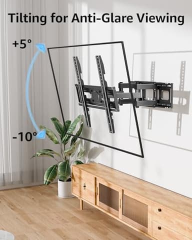 EconoMe TV Wall Mount for Most 32-65 inch Flat Screen/LED/4K TVs, TV Mount with Swivel and Tilt Articulating Dual Arms, Full Motion Wall Mount up to 16” Stud, Max VESA 400X400mm, up to 99lbs - Image 2