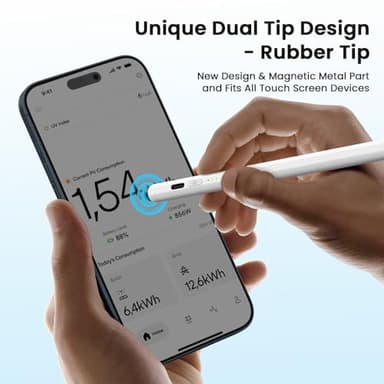 Hastraith Dual Tip Stylus Pen for iPad(2025-2018),13 Mins Fast Charge with Tilt Sensitivity and Palm Rejection for iPad 11/10/9/8/7/6th Gen,Air 7/6/5/4/3/M3/M2,Pro 13"/12.9"/11"/M4, Mini 7/6/5th,White - Image 4