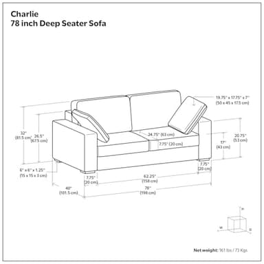 SIMPLIHOME Charlie Sofa in 100% Recycled Polyester Tightly Woven Performance Fabric, Cream, 78-inches Wide, Handcrafted Contemporary Style Loveseat Sofa or Couch for Living Room - Image 17