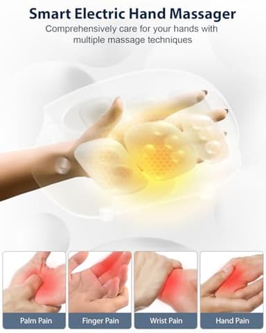 CINCOM Hand Massager - Cordless Hand Massager with Heat and Compression for Arthritis and Carpal Tunnel, Gifts for Women(White) - Image 2