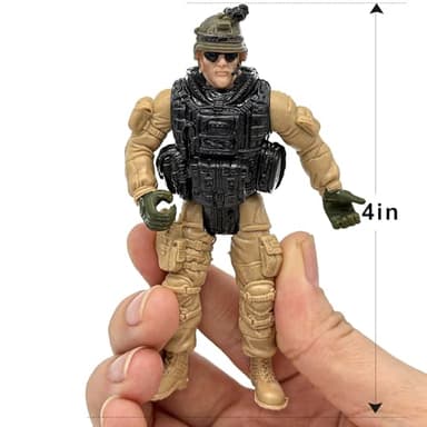 US Army Men and SWAT Team Toy Soldiers Action Figures with Military Weapons Accessories for Kids Boys Girls,12Pcs - Image 7