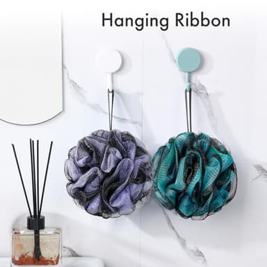 AmazerBath Charcoal Loofah Sponge, Shower Loofah 60g/PCS - Body Scrubber Loofa Set of 4 - Charcoal Blue, Green, Purple & Red, Bath Sponge for Men and Women - Image 6