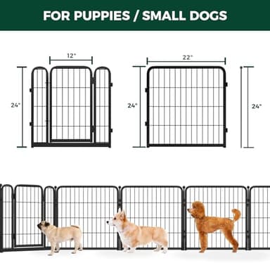 FXW Dog Gate Extra Wide Designed for Indoor Use, Adjustable Width Up to 183-inch Wide (24" H 8 Wire Panels for Puppies and Small Dogs), Black - Image 7