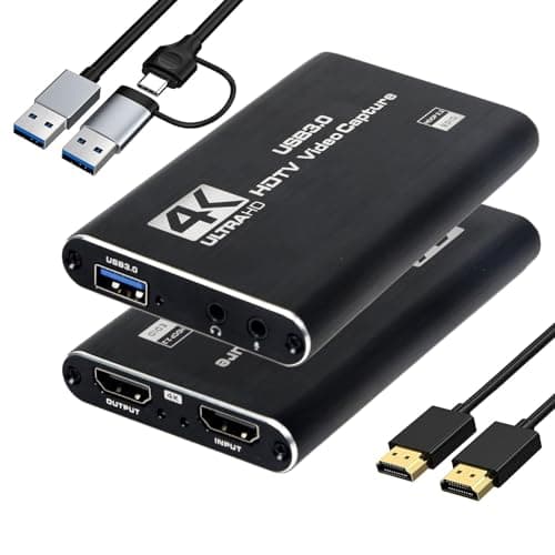 4K HDMI Capture Card for Streaming & Gaming, USB 3.0 Audio Video Capture Device 1080P 60FPS, Low Latency, HDMI Loop Out, Capture Card for PS5, Xbox, Nintendo Switch, PC, Mac, OBS - MSP231 - Image 1