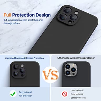 Miracase Designed for iPhone 14 Pro Max Phone Case with Screen Protector,[Upgraded Enhanced Camera Protection],Shockproof Liquid Silicone Case with Microfiber Lining,6.7 inch, Black - Image 7