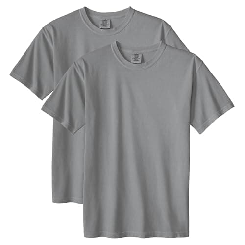 Comfort Colors Adult Heavyweight Short Sleeve Tee, Style G1717/G1745, Grey (2-Pack), Large - Image 1