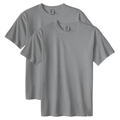 Comfort Colors Adult Heavyweight Short Sleeve Tee, Style G1717/G1745, Grey (2-Pack), Large - Image 1