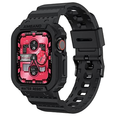 amBand Compatible for Apple Watch Band 41mm 40mm 38mm with Bumper Case, Rugged Men Women Bands for iWatch SE 3 SE2nd SE Series 9 8 7 6 5 4 3 2, Sport Military Protective Cases Drop-Proof, Matte Black - Image 5