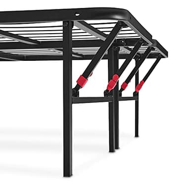 Amazon Basics Bed Frame with Storage, Foldable Metal Platform, Sturdy Steel, No Box Spring Needed, 14-inch High, Tool-Free Setup, Queen Size, Black - Image 9