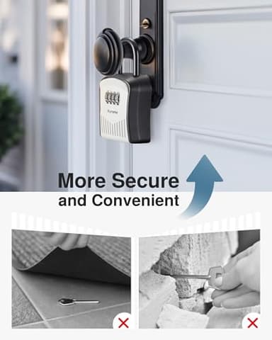 Puroma Lock Box Combination Key Lock Box, Wall-Mounted Portable Storage Lockbox for Keys with Resettable Code, Outside Safe Security Box for House, Apartment, Office Key Storage (2 Pack, Gray) - Image 6