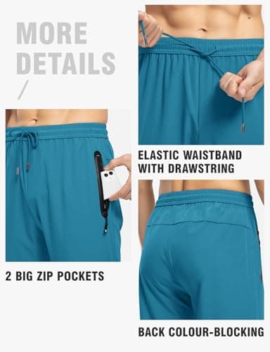 TBMPOY Men's Travel Hiking Pants Lightweight Athletic Pant Quick Dry Windbreaker Fishing Running Active Jogger Indigo XL - Image 5