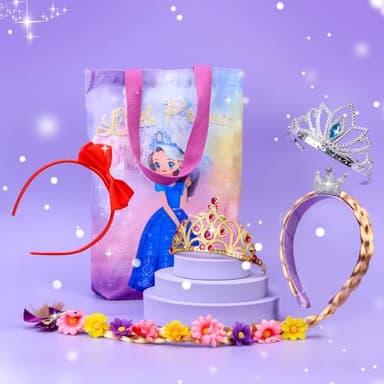 Meland Princess Dress Up - Princess Dresses for Girls with Princess Toys, Dress Up Clothes for Little Girls Pretend Play - Image 6