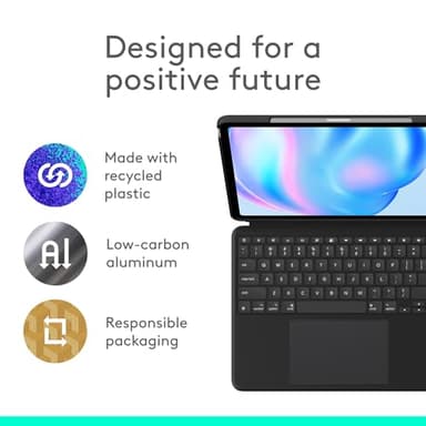 Logitech Combo Touch iPad Air 13 inch Case M2 (2024), iPad M3 & Air Keyboard Case with Kickstand - Midnight Black - Image 9