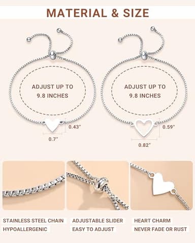 Kidbbi Best Friend Matching Bracelet Gifts for Women Valentines Christmas Birthday Friendship Female - Image 3