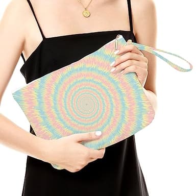 Fokongna Wet Dry Bag for Swimsuit, Travel, Beach, Diaper, Toiletry - Waterproof Large Makeup Pouch With Zipper - Women Girls Sister Friends Gifts - Starfish Sea Beach Rainbow Decor - Image 2