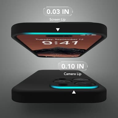 SuydanBox Magnetic for iPhone 14 Pro Case, Compatible with MagSafe, [Full Camera Protection][Screen Protector] Silicone Shockproof Protective Phone Case for iPhone 14 Pro 6.1", Black - Image 6