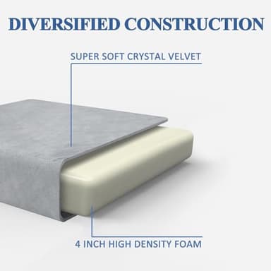 SINWEEK Tri Folding Mattress Foam Topper 4" Thickness Floor Cot Mattress, Guset Bed with Removable&Machine Washable Cover and Lining, CertiPUR-US Certified 38 x 80 Inch - Image 3