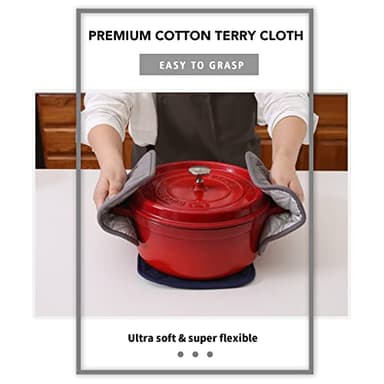 Joyhalo 4 Pack Pot Holders for Kitchen Clearance, Hot Pads for Kitchen, Countertops, Oven Pot Holders Bulk, Potholders Sets for Kitchens Heat Resistant, Grey - Image 5