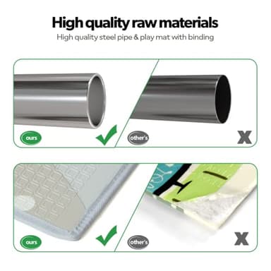 Fodoss Baby Playpen with Mat, Small Play Pen(47x47inch), for Babies and Toddlers, Pen Apartment, Yard Baby, Fence Area Playyard Activity Center (Dark Gray) - Image 8