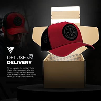 Urban Effort Mesh Back Cap - for Men and Women Baseball Hat 5-Panel Trucker Hat - Great Snapback Closure for Hunting & Hiking (Red) - Image 4
