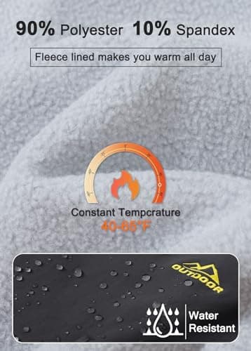 MAGCOMSEN Women's Fleece Lined Waterproof Insulated Winter Pants Outdoor Snow Ski Pants Warm Hiking Softshell Black XS - Image 4