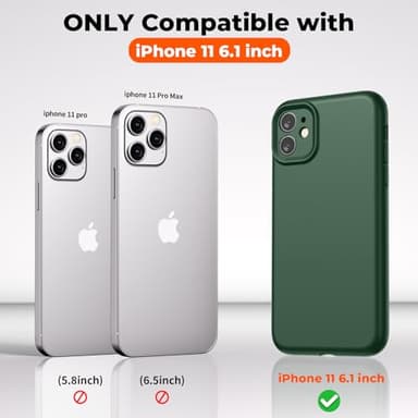 SUPFINE Designed for iPhone 11 Case,Premium Liquid Silicone with [Soft Anti-Scratch Microfiber Lining][Upgraded Camera Protection] Slim Shockproof Phone Case for Men Women Girls,Acacia Green - Image 2