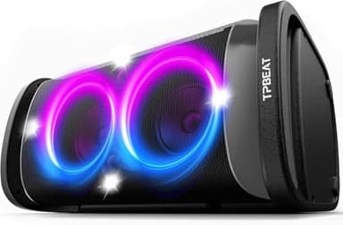 TPBEAT Portable Bluetooth Party Speaker: 160W Peak Powerful Loud Sound Deep Bass Wireless Boombox Large Subwoofer 15 Hours Battery Life Fast Charging with Led Light Show for Outdoor Camping Backyard - Image 7