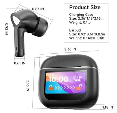 TWOSKY Wireless Earbuds Bluetooth 5.3 Headphones 50H Playtime Deep Bass Stereo Ear Buds with Mic IPX7 Waterproof Comfort Lightweight in Ear Earphones for Pad Android/iOS Phones Gifts for Women Men - Image 8