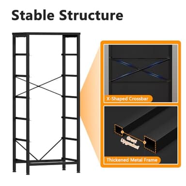 Furnulem Tall Dresser with 6 Drawers,Vertical Bedside End Table & Chest for Bedroom,Black Storage Tower Dorm Nightstand with Fabric Drawer Organizer Unit Furniture in Living Room,Closet,Hallyway - Image 6