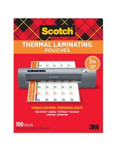 Scotch Thermal Laminating Pouches, for Use with Thermal Laminators, 8.9 x 11.4 Inches, Letter Size Sheets, 100-Pack - Image 9