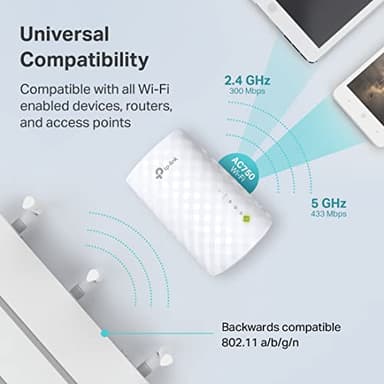 TP-Link WiFi Extender with Ethernet Port, Dual Band 5GHz/2.4GHz, Up to 44% More Bandwidth Than Single Band, Covers Up to 1200 Sq.ft and 30 Devices, Signal Booster Amplifier Supports OneMesh(RE220) - Image 8