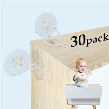 Furniture Anchors (30 Pack) No Drill Upgraded Furniture Straps for Baby Proofing, Self-Adhesive Secure 168 Pound Furniture Prevent Falling Anti Tip Earthquake Straps for Child Safety - Image 1