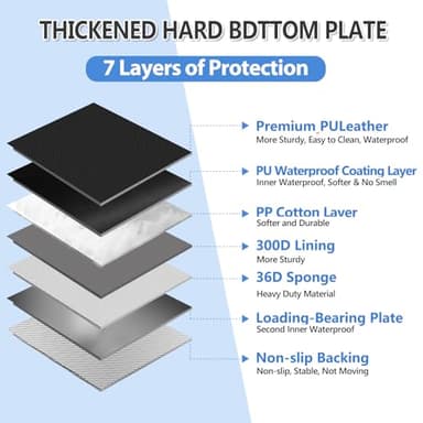 YFChangle Hard Bottom Dog Car Seat Cover for Back Seat – Waterproof Nonslip Hammock Extender for Trucks & SUVs, Heavy Duty Pet Protector, Black Faux Leather - Image 5