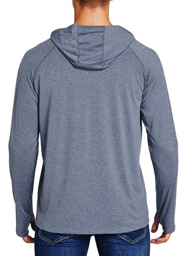 Willit Men's Sun Shirts UPF 50+ Rash Guard Long Sleeve Sun Protection Hoodie SPF UV Fishing Lightweight Athletic Running Heather Gray XL - Image 2
