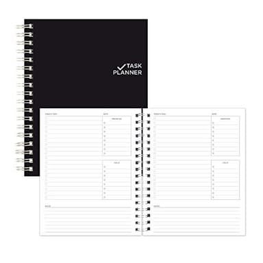 Blueline 2022, Blueline Undated Task Planner, Duvet Laminated Cover, Black, 9.25" x 7.25", 270 Pages (B310.81) - Image 1