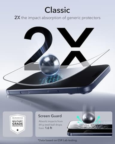 ESR 3 Pack for iPhone 17 Pro Max Screen Protector, Military-Grade Shatterproof, 9H Hardness, Full Coverage Tempered Glass with Ultra Fit Tray - Image 5