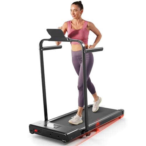 Walking Pad Treadmill with Incline and Handle Bar, 300lbs Capacity Folding Treadmills for Home Small Space 3.0 HP Under Desk Walking Pad Portable Compact Treadmill with Remote Control, APP - Image 1