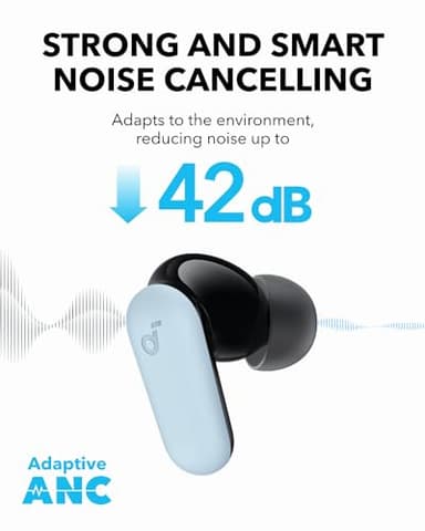 Soundcore P30i by Anker Noise Cancelling Earbuds, Strong and Smart Noise Cancelling, Powerful Bass, 45H Playtime, 2-in-1 Case and Phone Stand, IP54, Wireless Earbuds, Bluetooth 5.4 (Blue) - Image 3