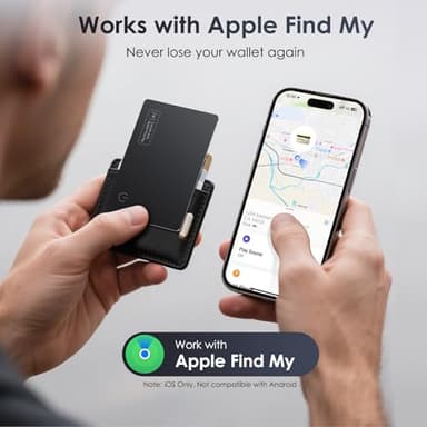 Wallet Tracker Card Air-Tag (iOS Only) - Work with Apple Find My, Bluetooth Tracker Smart Tracking Card Wallet Finder, 0.07in Slim, IP68 Waterproof, Item Locator for Luggage Tags, Passports, Purse - Image 2