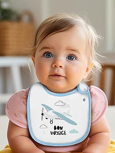 Maiwa 6 Pack Waterproof Cotton Baby Bibs with Snaps for baby boys girls teething drooling and feeding - Image 4