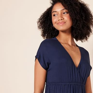 Amazon Essentials Women's Waisted Maxi Dress (Available in Plus Size), Navy, XX-Large - Image 4